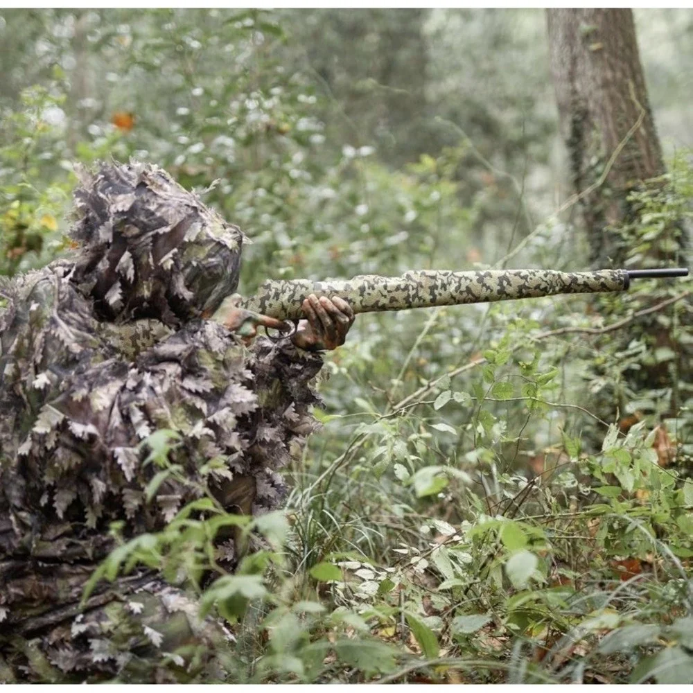 NEW: ROCREEK 3D Leafy Camo Hooded Ghillie Hunting Suit With Face Mask. NEW S/M